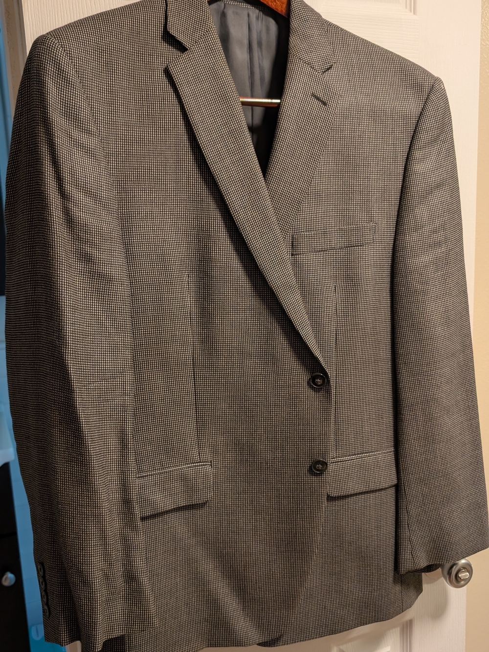 Calvin Klein Gray Houndstooth Two-Button Suit Jacket
